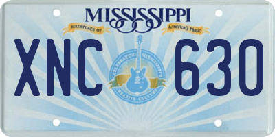MS license plate XNC630