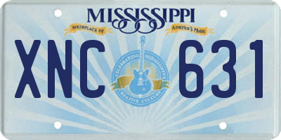 MS license plate XNC631