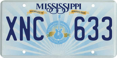 MS license plate XNC633