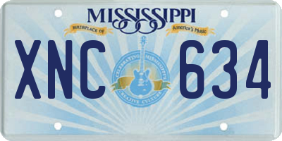 MS license plate XNC634