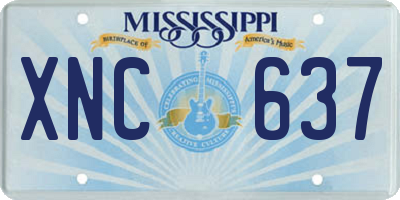 MS license plate XNC637