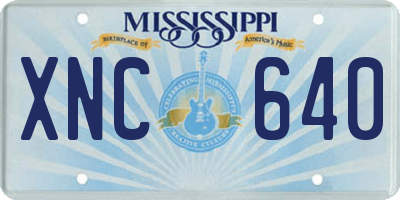 MS license plate XNC640