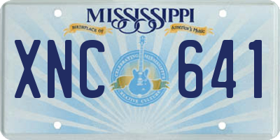 MS license plate XNC641