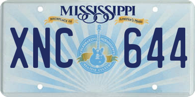 MS license plate XNC644