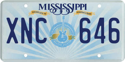 MS license plate XNC646