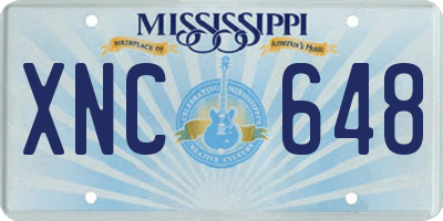 MS license plate XNC648