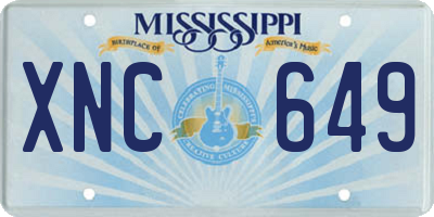 MS license plate XNC649