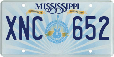 MS license plate XNC652