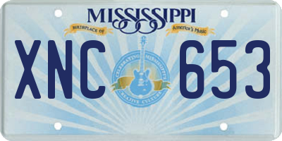 MS license plate XNC653