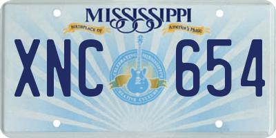 MS license plate XNC654
