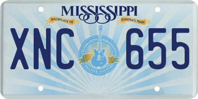 MS license plate XNC655