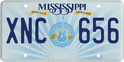 MS license plate XNC656