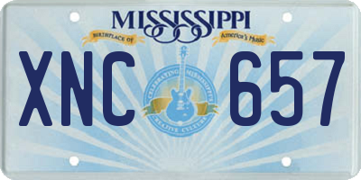 MS license plate XNC657