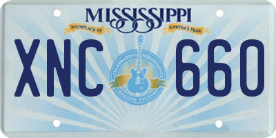 MS license plate XNC660