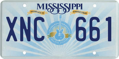 MS license plate XNC661