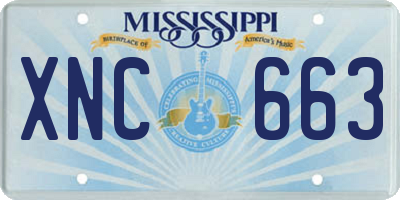 MS license plate XNC663