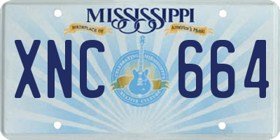 MS license plate XNC664