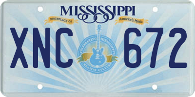 MS license plate XNC672