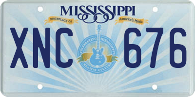 MS license plate XNC676