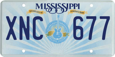 MS license plate XNC677