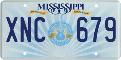 MS license plate XNC679