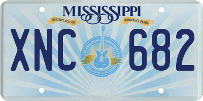 MS license plate XNC682