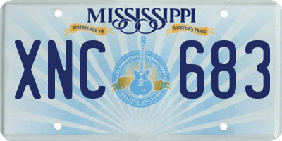 MS license plate XNC683