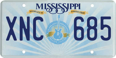 MS license plate XNC685