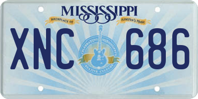 MS license plate XNC686