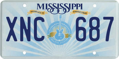 MS license plate XNC687