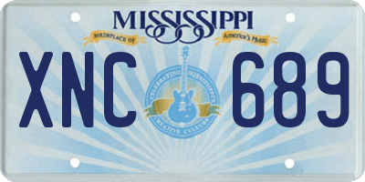 MS license plate XNC689