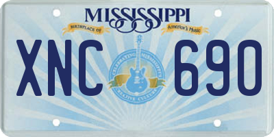 MS license plate XNC690