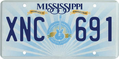 MS license plate XNC691