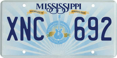 MS license plate XNC692