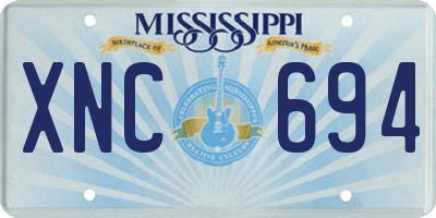 MS license plate XNC694