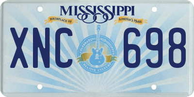 MS license plate XNC698