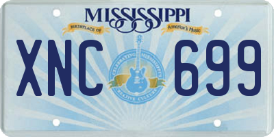 MS license plate XNC699