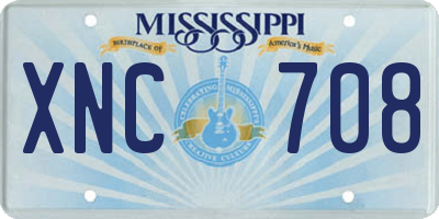MS license plate XNC708