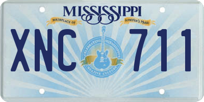 MS license plate XNC711