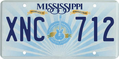 MS license plate XNC712