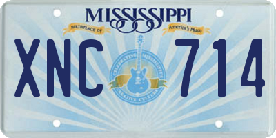 MS license plate XNC714