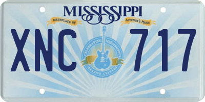 MS license plate XNC717