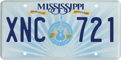 MS license plate XNC721