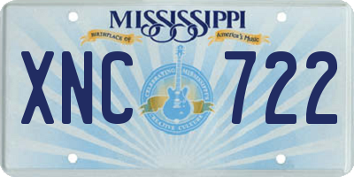 MS license plate XNC722