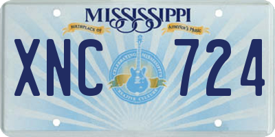 MS license plate XNC724