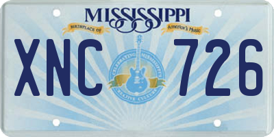 MS license plate XNC726