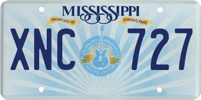 MS license plate XNC727