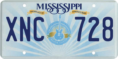 MS license plate XNC728