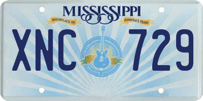 MS license plate XNC729