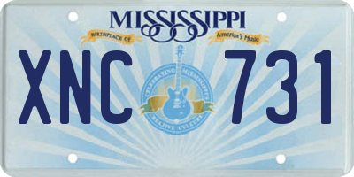 MS license plate XNC731